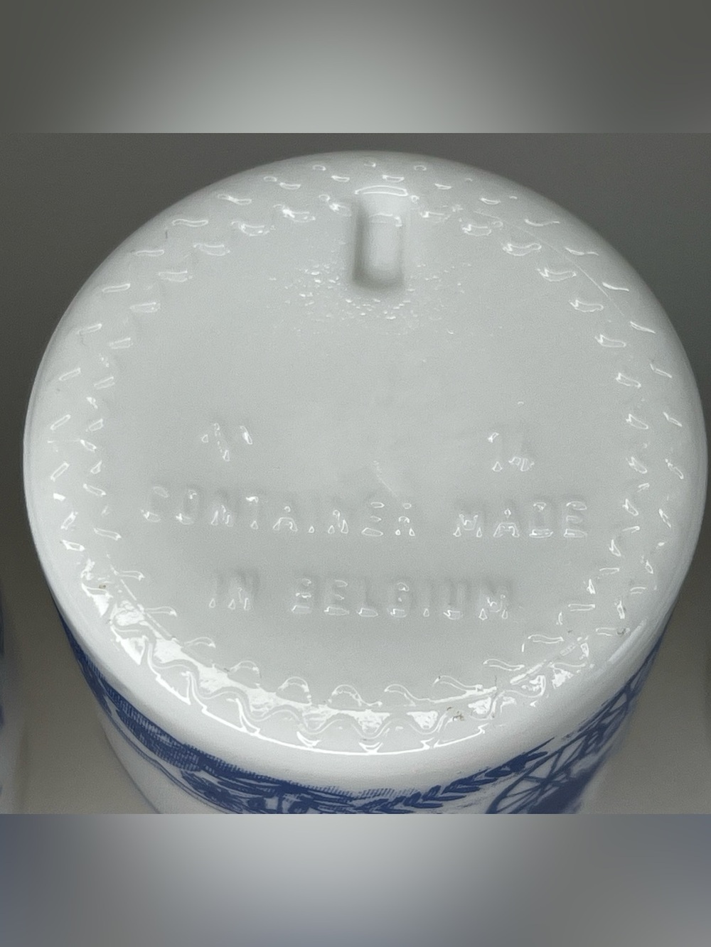 1950's White Milk Glass Apothecary Jar Set Of 4 Bubble Lid Made in Belgium EUC - Picture 13 of 14